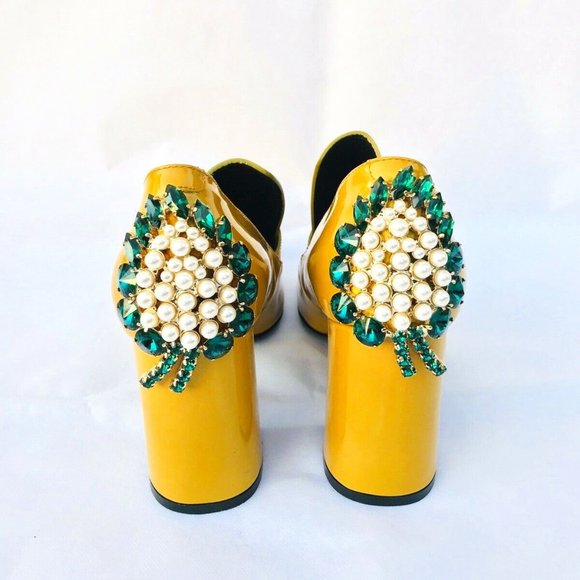 COLIAC Embellished Leather Kate Crystals Heels - Picture 2 of 9